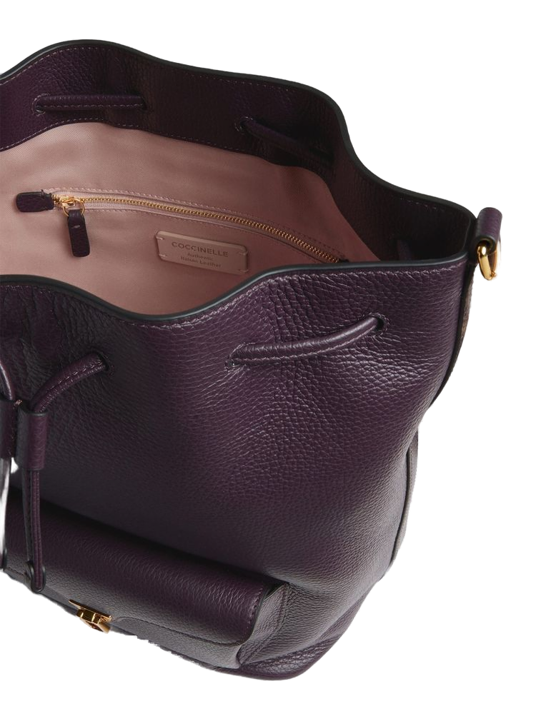 Coccinelle Beat Generatio Leather Bucket Bag — Purple, view 4