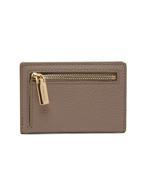 Coccinelle Grained Cowhide Card Case — Taupe, view 2