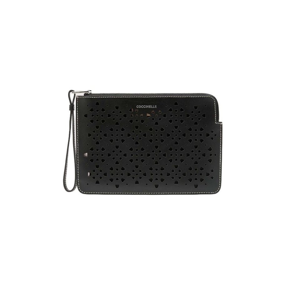 Coccinelle Leather Clutch — Black, view 2