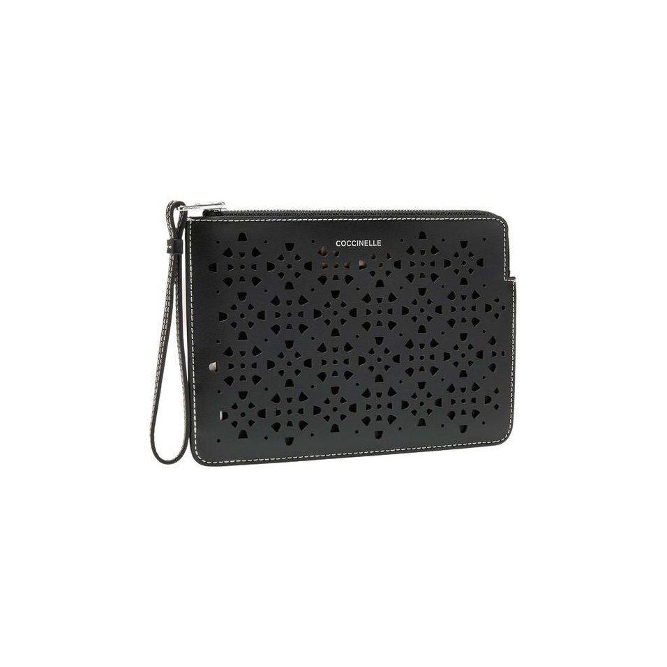 Coccinelle Leather Clutch — Black, view 3