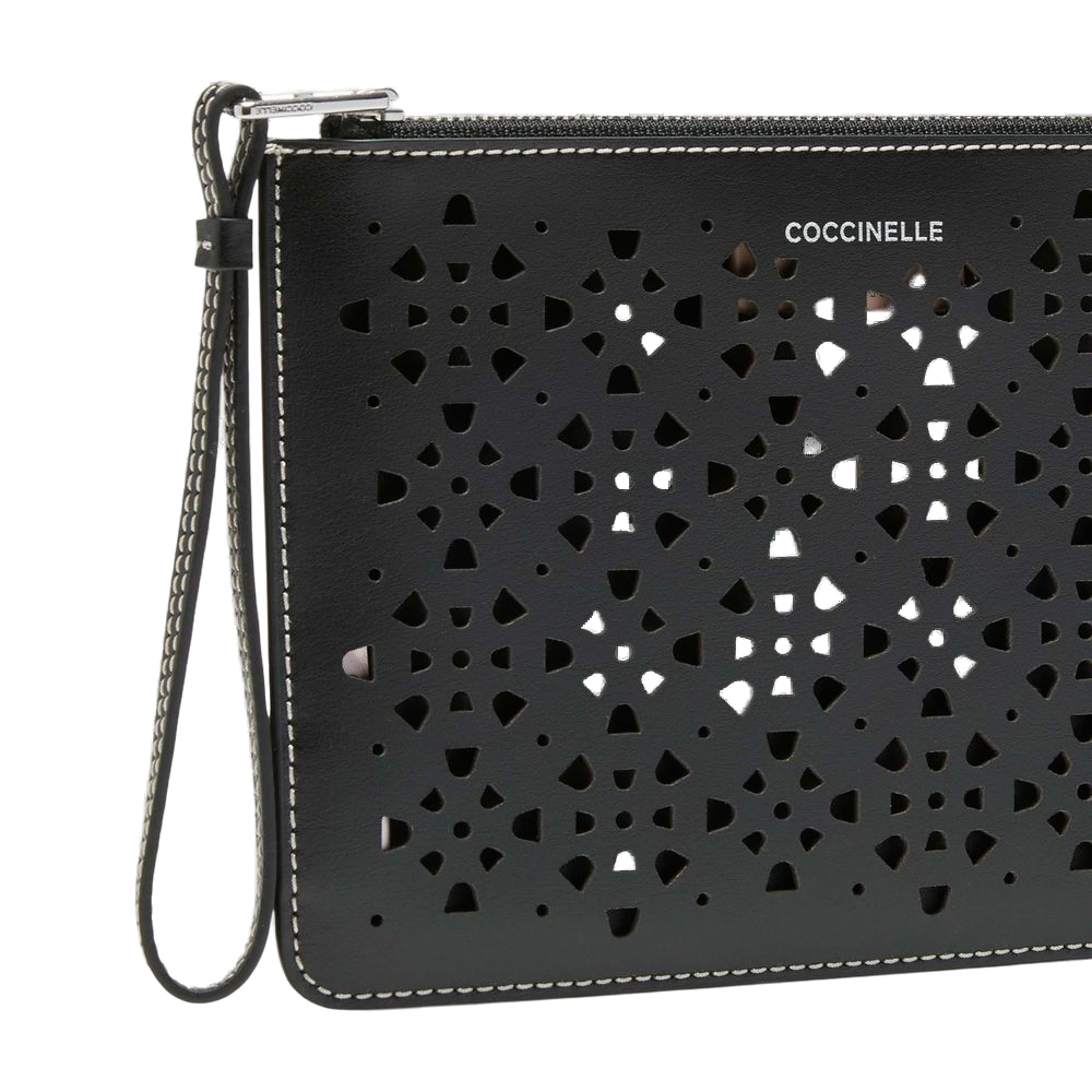Coccinelle Leather Clutch — Black, view 5