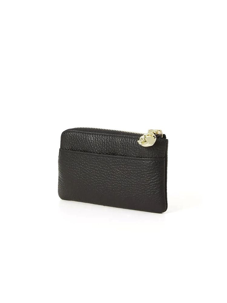 Coccinelle Grained Leather Coin Purse — Black, view 3