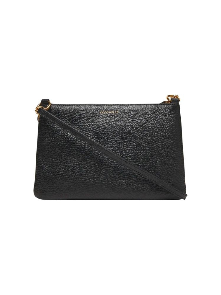 Coccinelle Leather Crossbody Bag — Black, view 3
