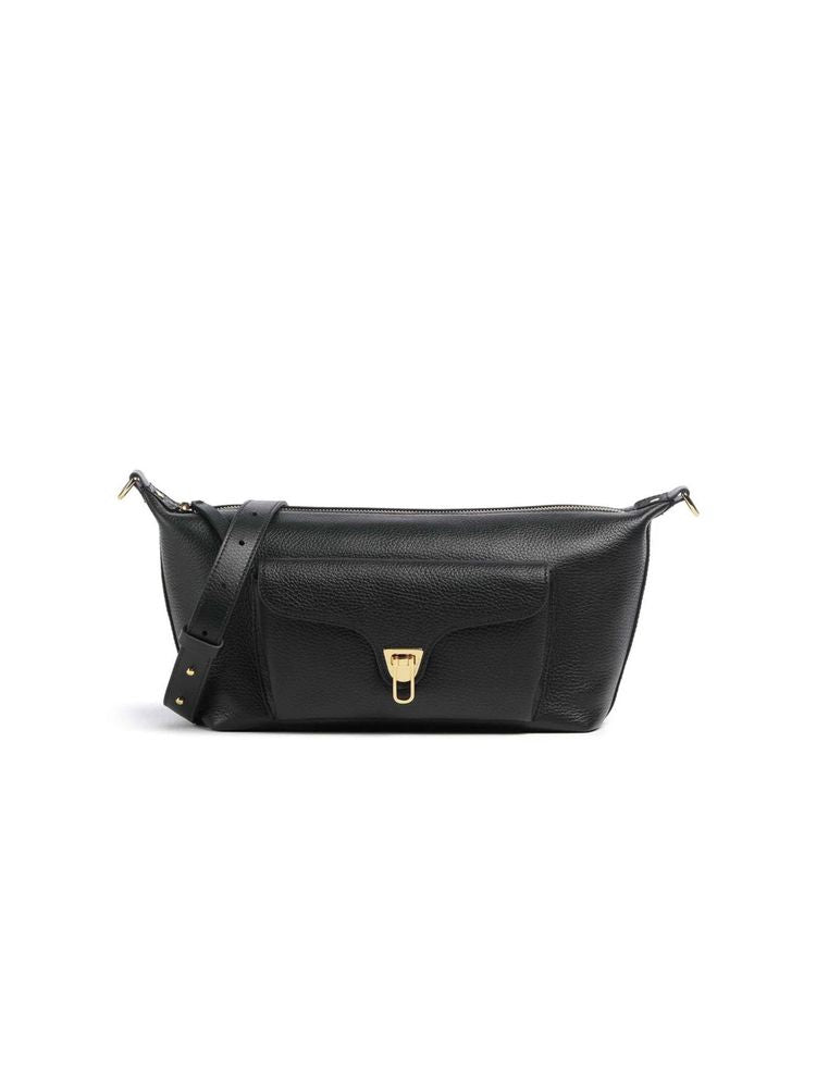 Coccinelle Grained Leather Crossbody Bag — Black, view 5