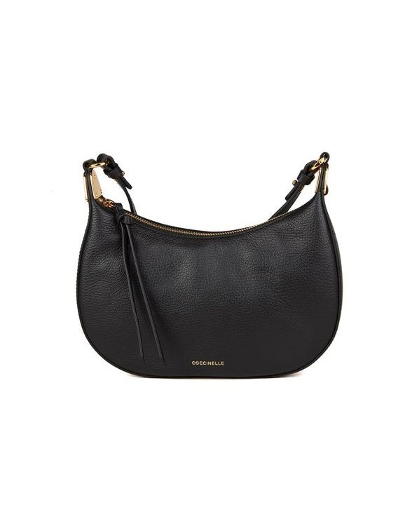 Coccinelle Fujiko Grained Leather Crossbody Bag — Black by Coccinelle