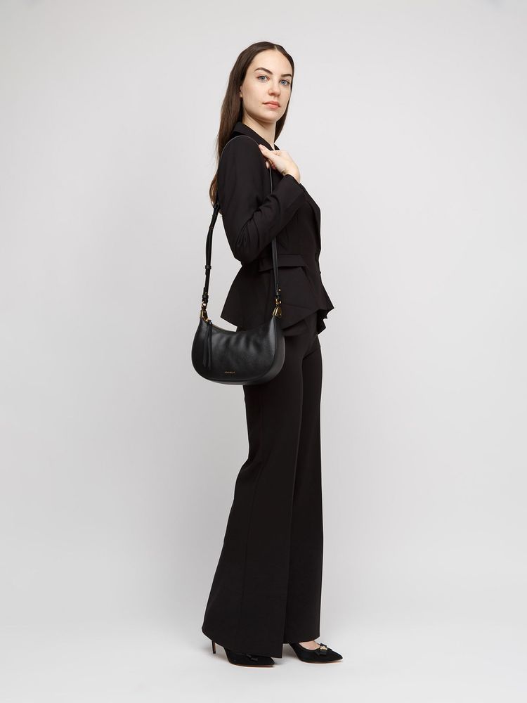 Coccinelle Fujiko Grained Leather Crossbody Bag — Black, view 5