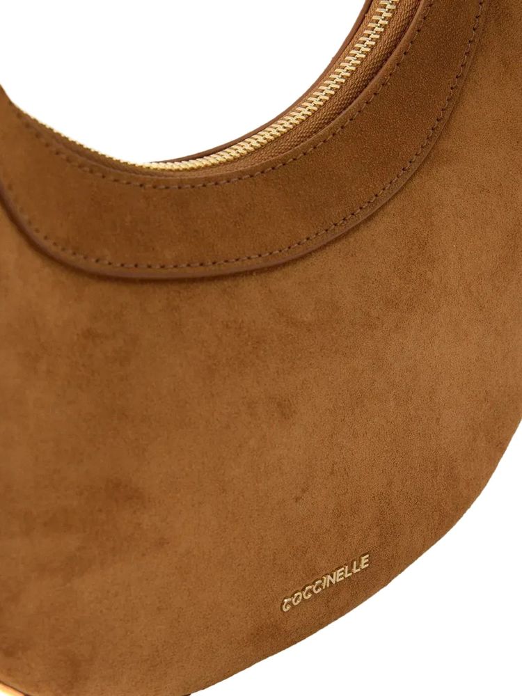 Coccinelle Suede and Leather Hobo Bag — Cognac, view 2
