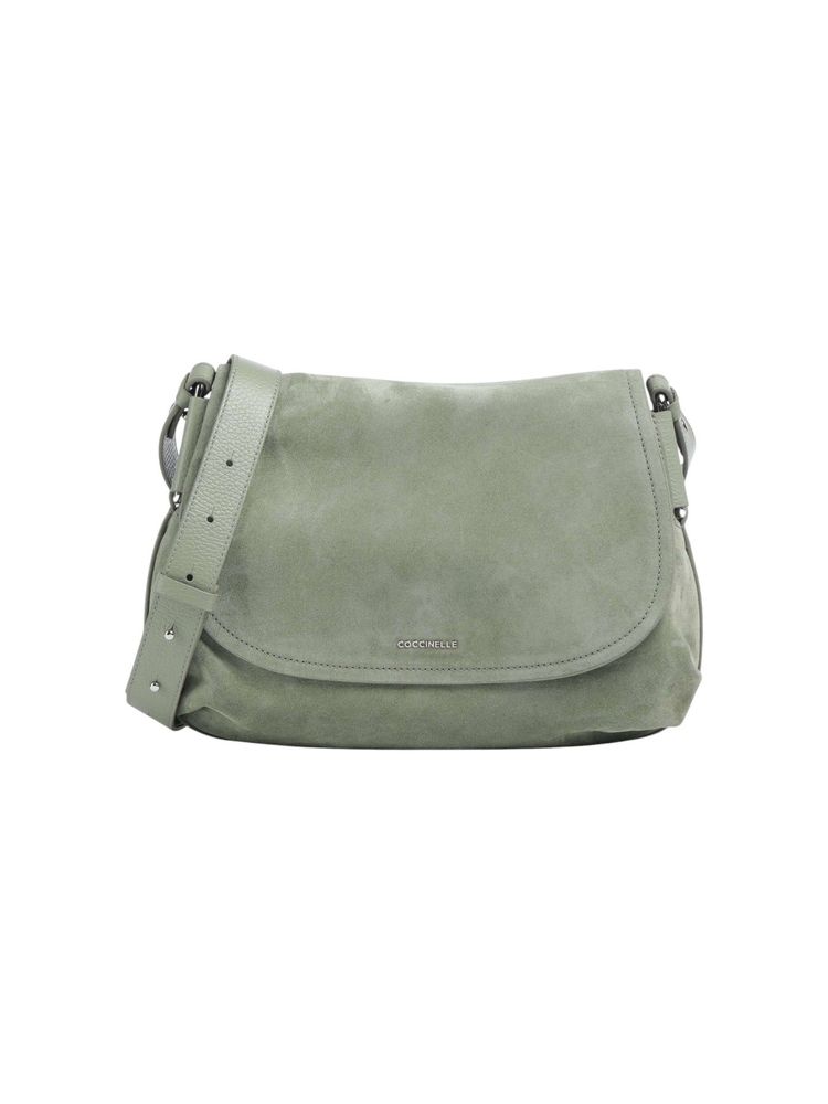Coccinelle Rebekka Leather Shoulder Bag — Green by Coccinelle