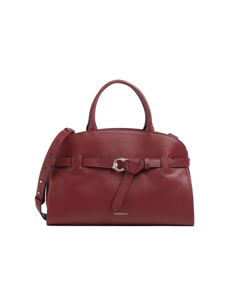 Coccinelle Sabine Leather Top Handle Bag — Red by Coccinelle