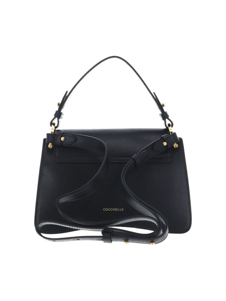 Coccinelle Calfskin Leather Shoulder Bag — Black, view 3