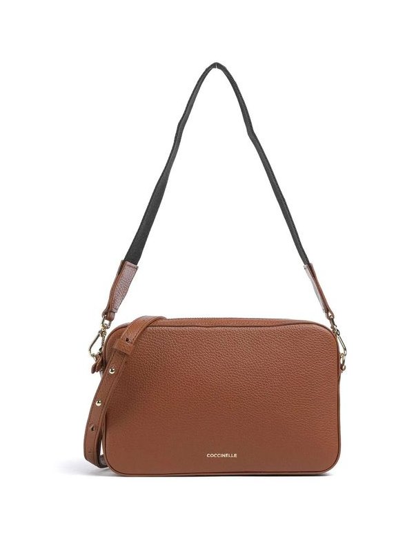Coccinelle Grained Leather Shoulder Bag — Brown by Coccinelle