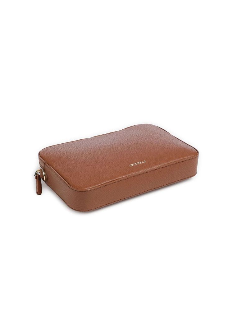 Coccinelle Grained Leather Shoulder Bag — Brown, view 4