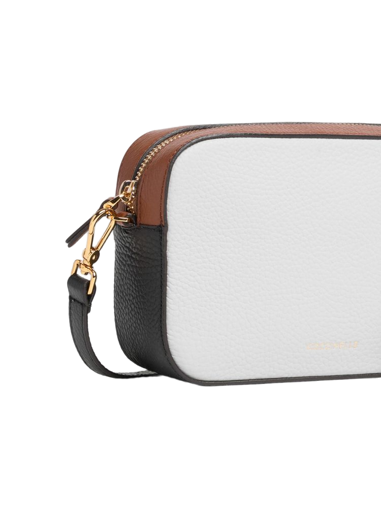 Coccinelle Tebe Tricolor Leather Crossbody Bag — White, view 5