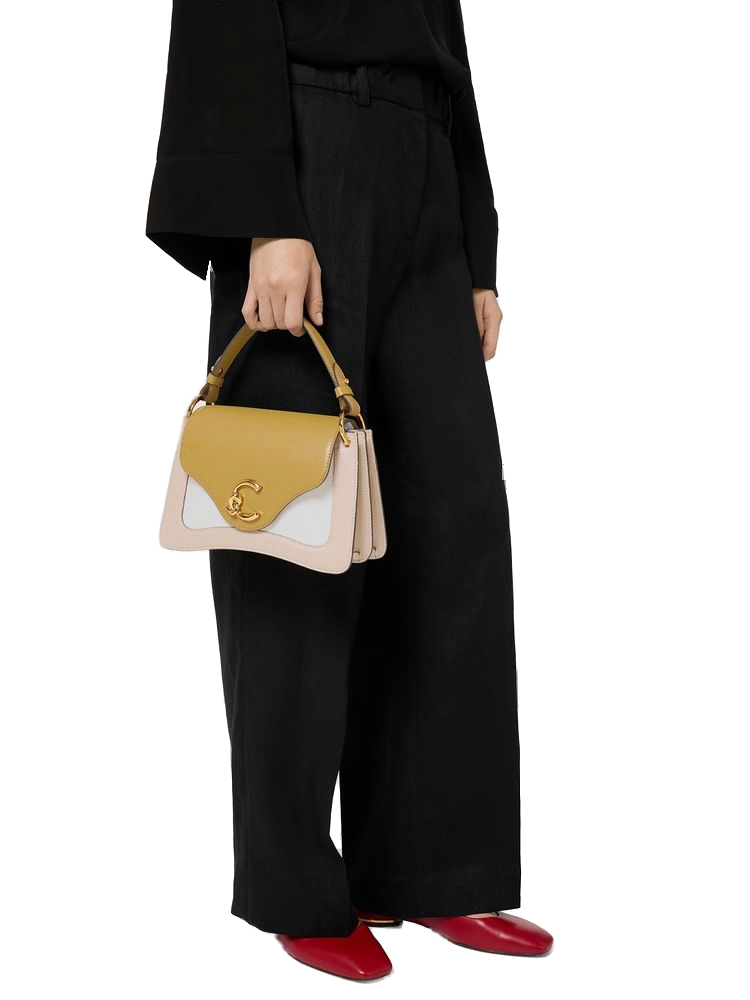 Coccinelle Leather Top Handle Bag — Beige, view 2