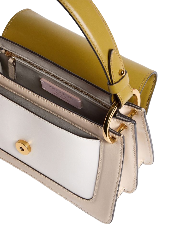 Coccinelle Leather Top Handle Bag — Beige, view 4