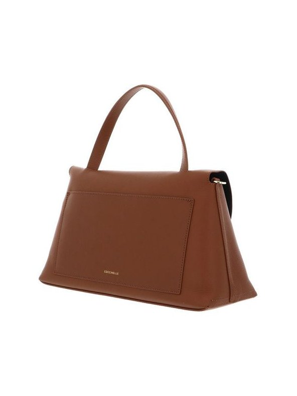 Coccinelle Bovine Leather Top Handle Bag — Brown by Coccinelle