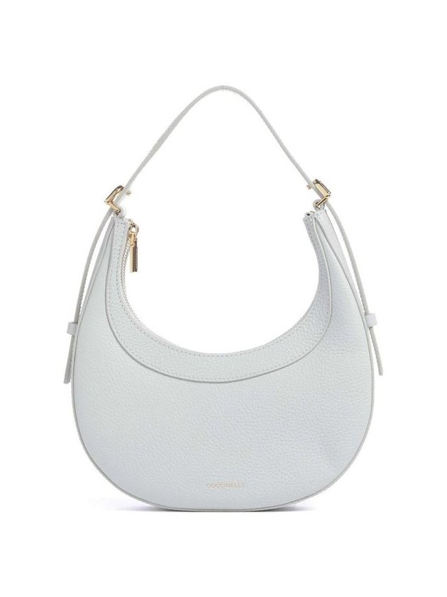 Coccinelle Whisper Grained Leather Shoulder Bag — White by Coccinelle
