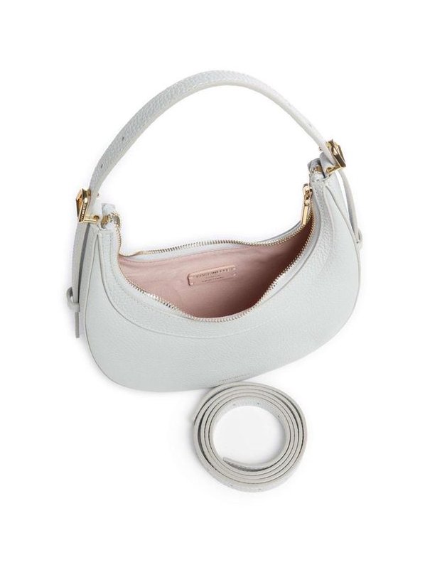 Coccinelle Whisper Grained Leather Shoulder Bag — White, view 3