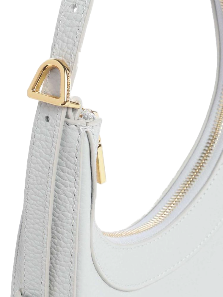 Coccinelle Whisper Grained Leather Shoulder Bag — White, view 4