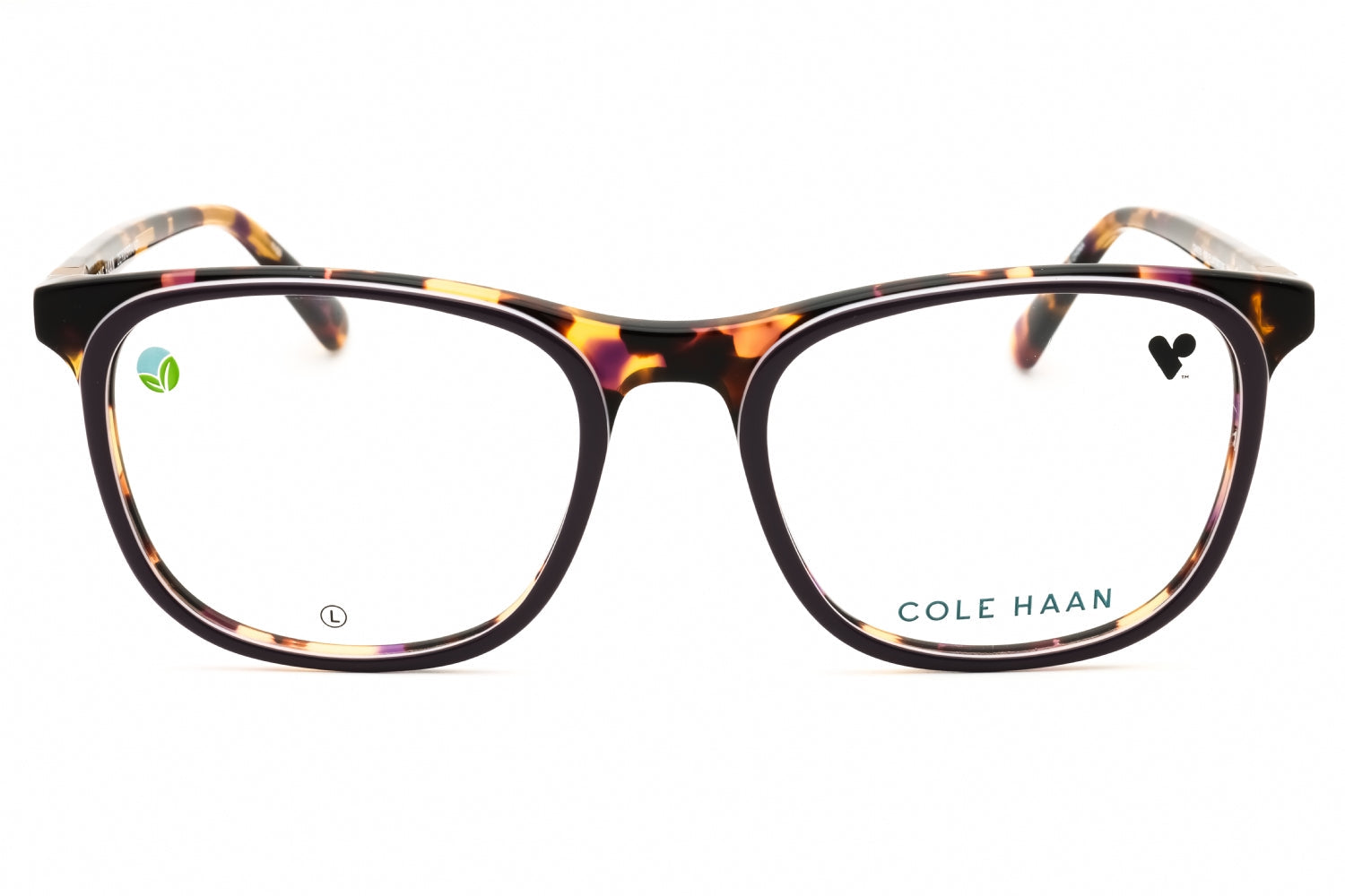 Cole Haan CH4518 Tortoiseshell Acetate Eyeglasses — Brown, view 2