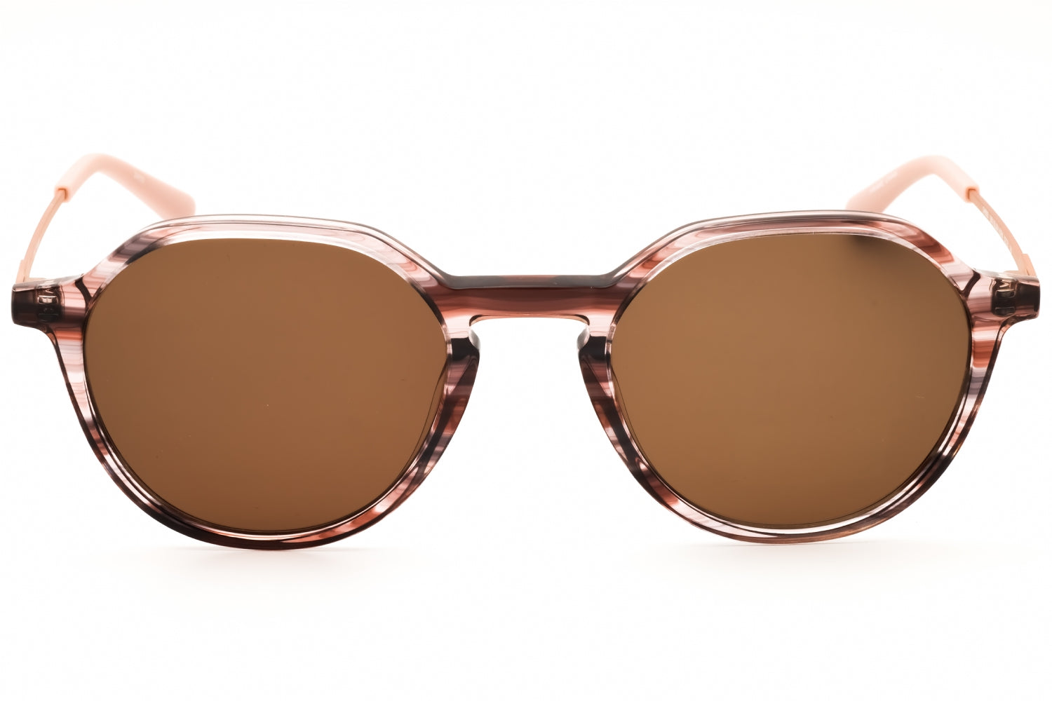 Cole Haan CH6503 Round Acetate Sunglasses — Brown, view 2