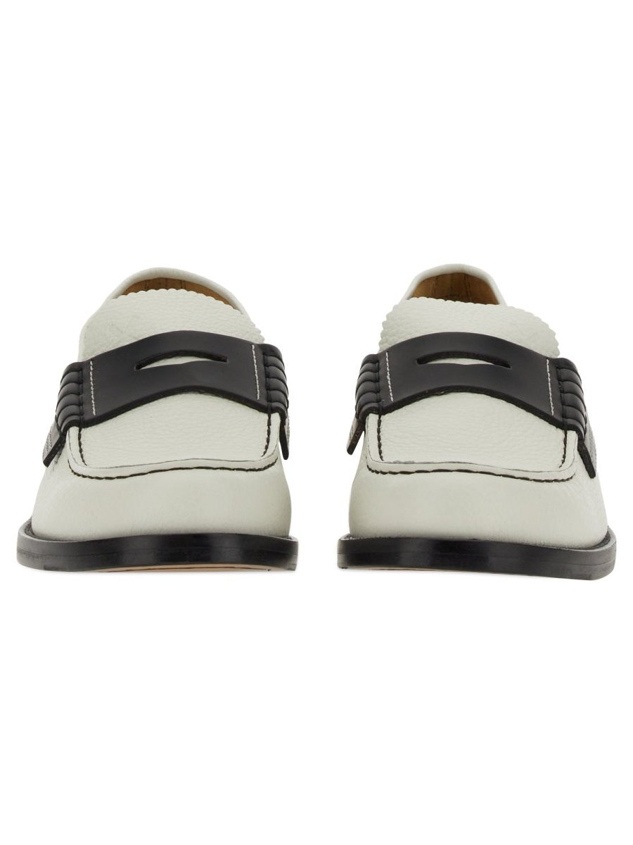 College Leather Loafer — White, view 3