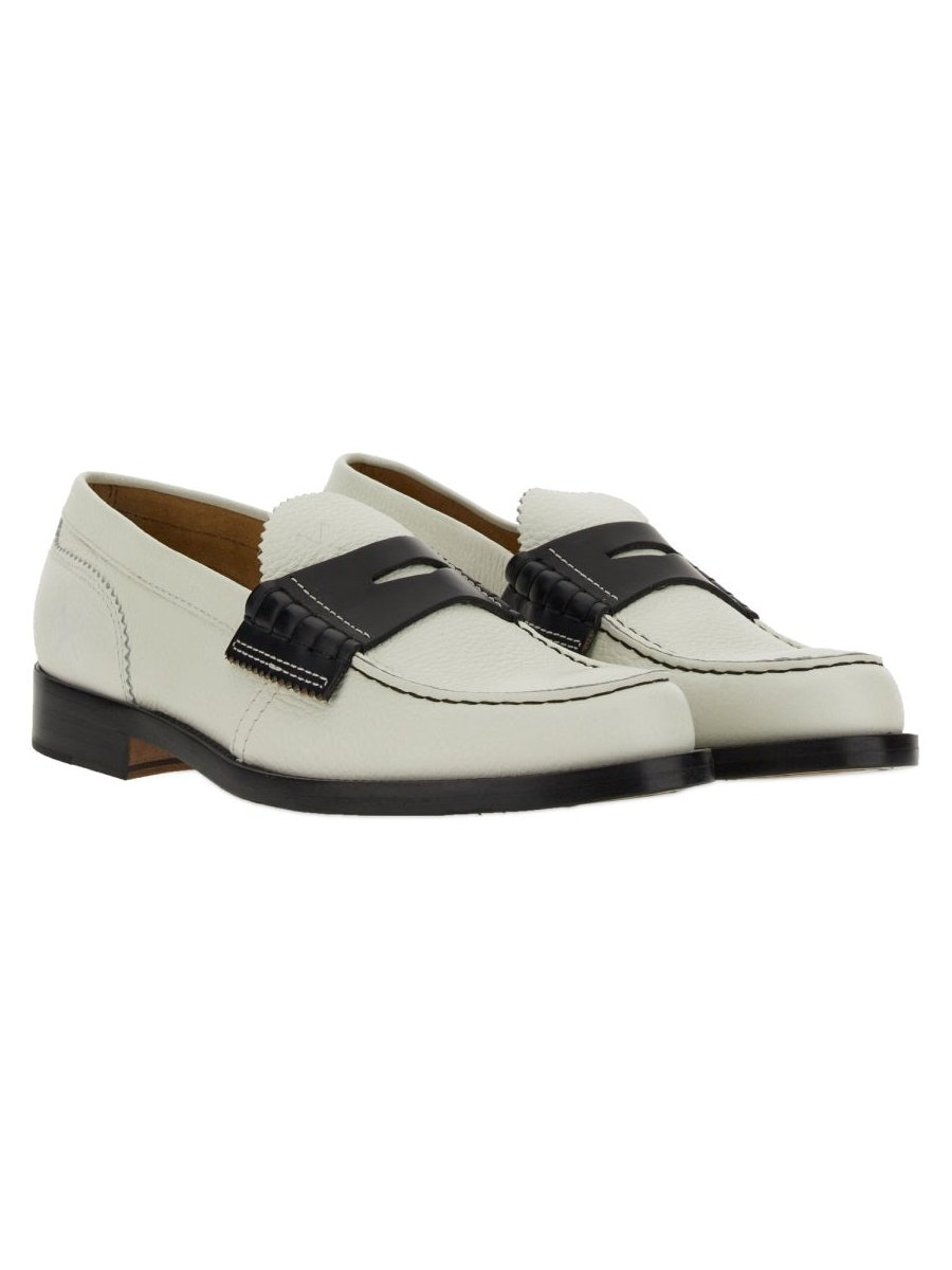 College Leather Loafer — White, view 5