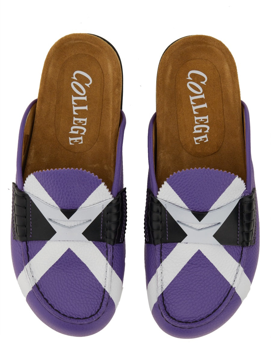 College Handmade with Iconic X Design Sandal — Purple, view 4