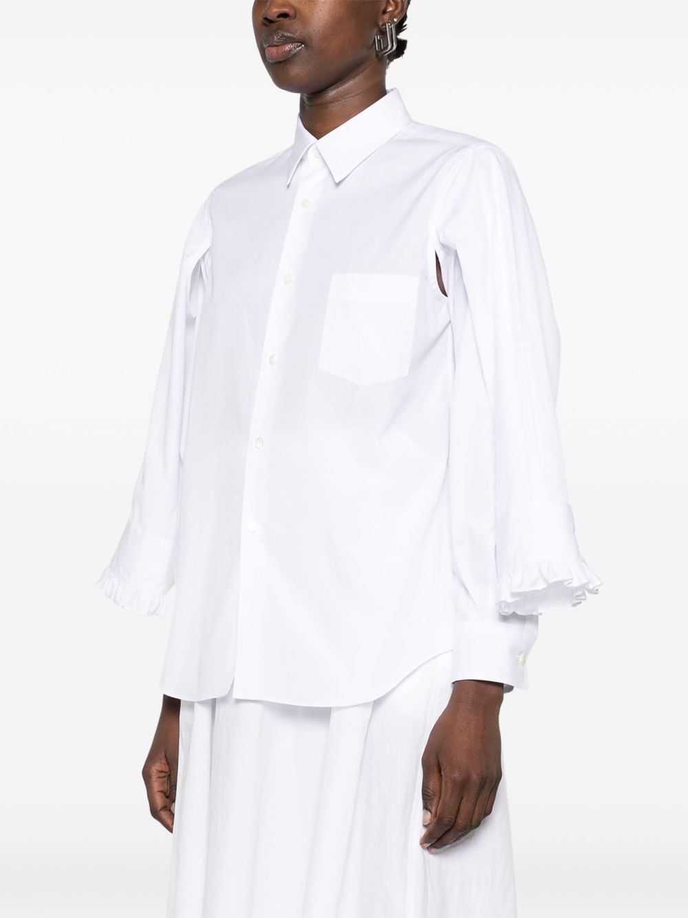 Comme Comme Cotton Shirt — White, view 2