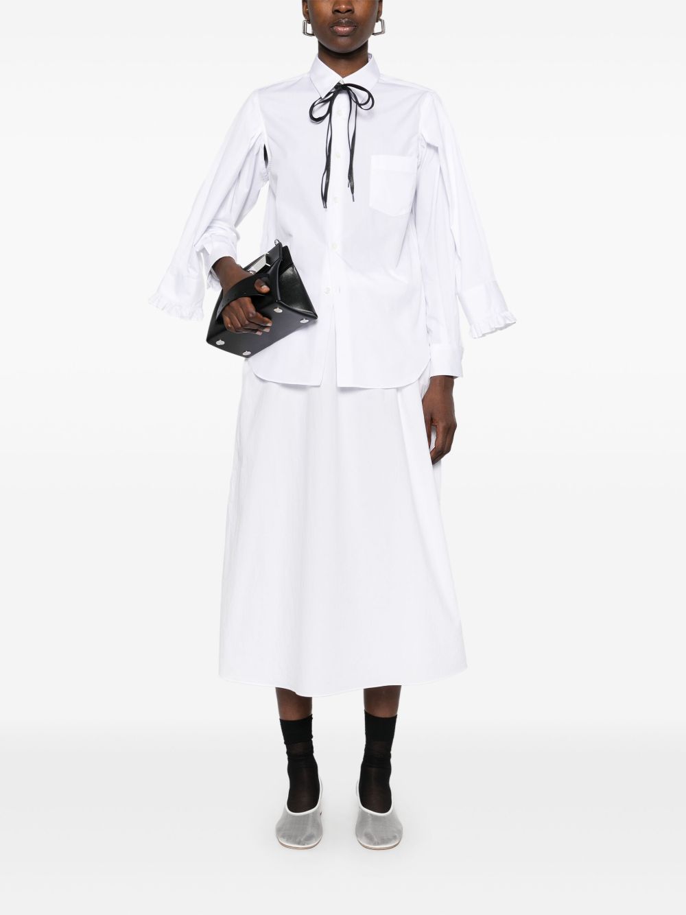 Comme Comme Cotton Shirt — White, view 5