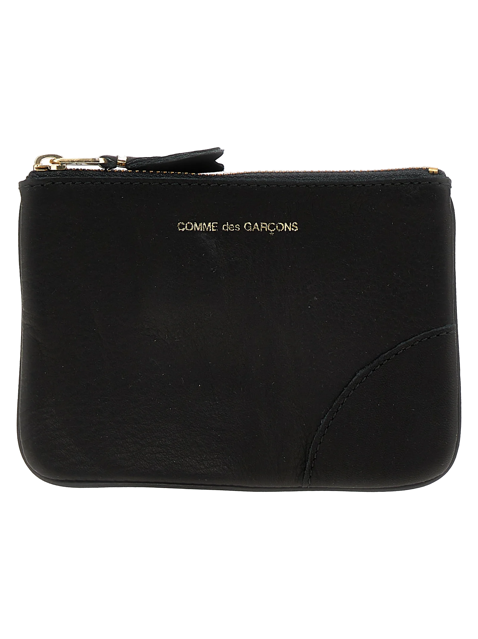 Comme des Garçons Washed Calfskin Card Case — Black by Comme Des Garcons