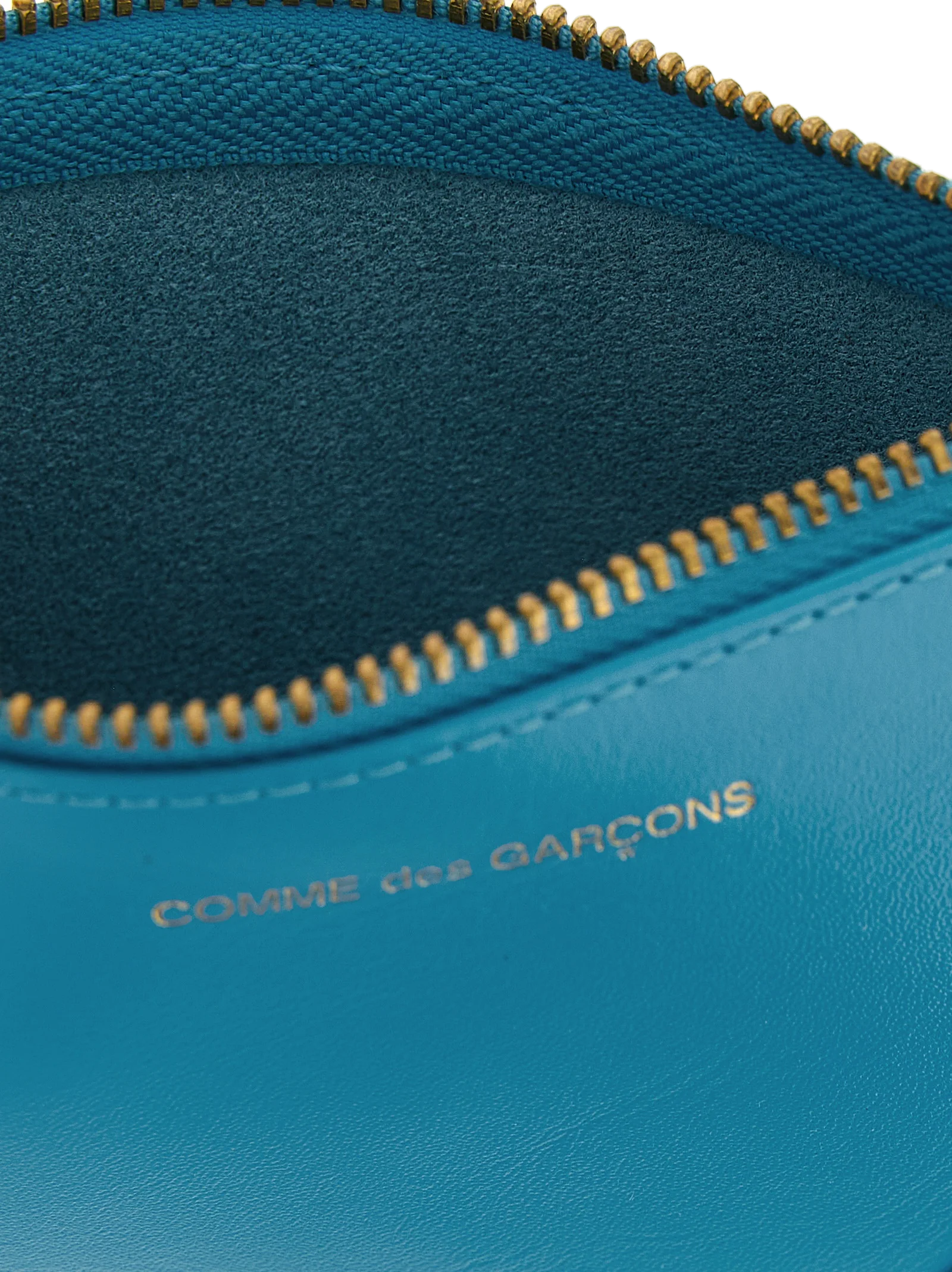 Comme des Garçons Calf Leather Card Case — Blue, view 3