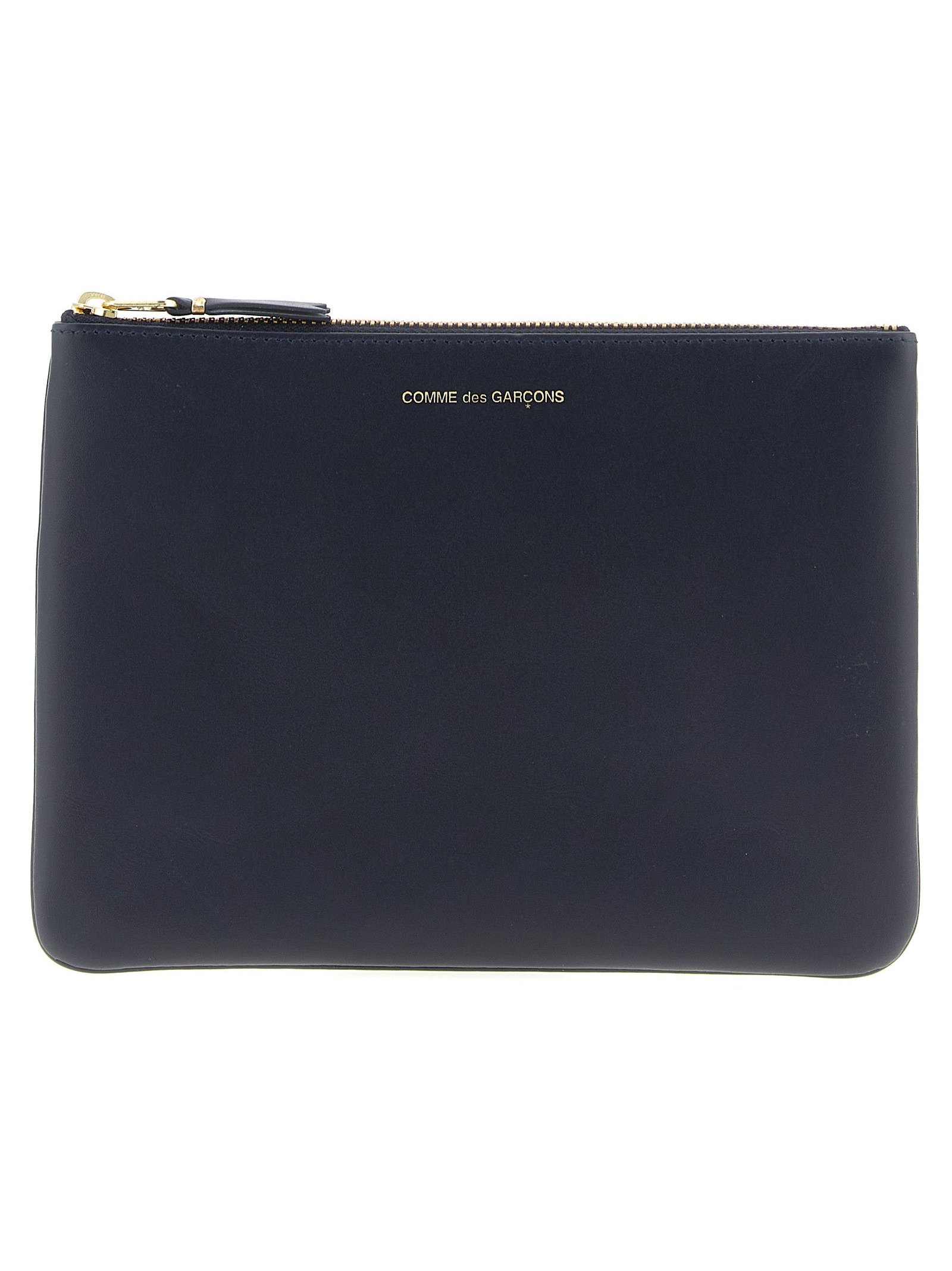 Comme des Garçons Cowhide Leather Card Case — Blue by Comme Des Garcons