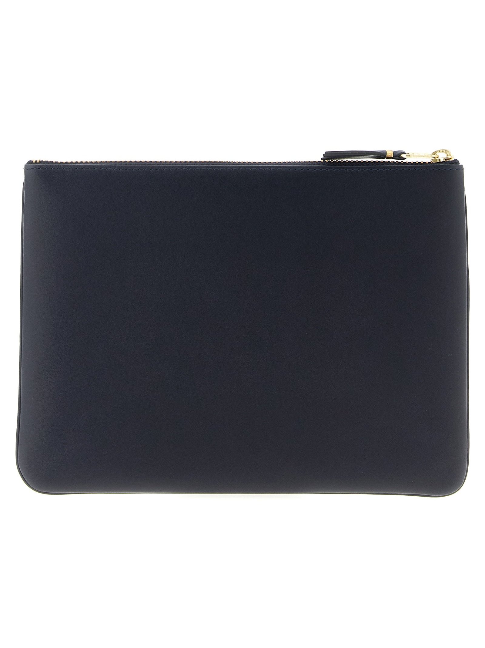 Comme des Garçons Cowhide Leather Card Case — Blue, view 2