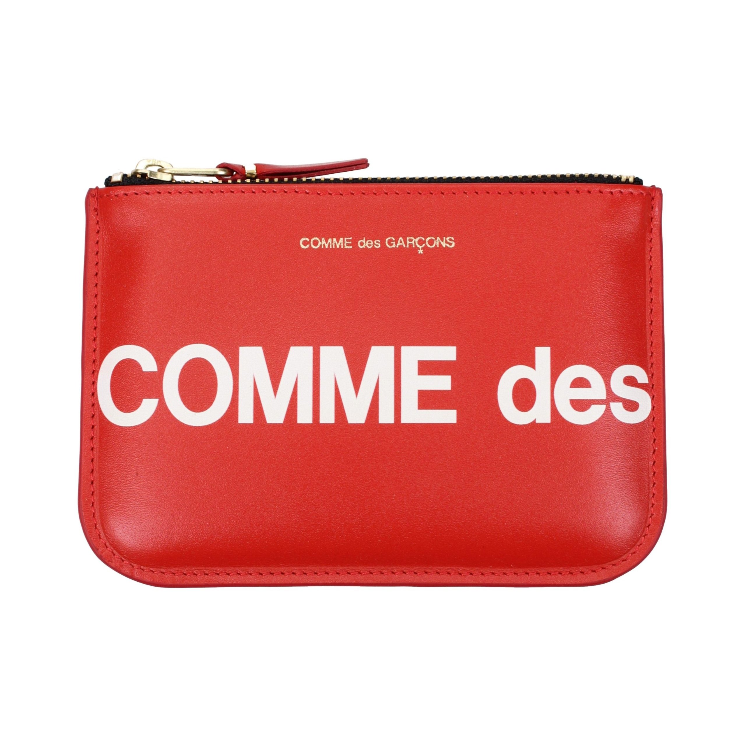 Comme des Garçons Logo-Print Leather Card Case — Red by Comme Des Garcons