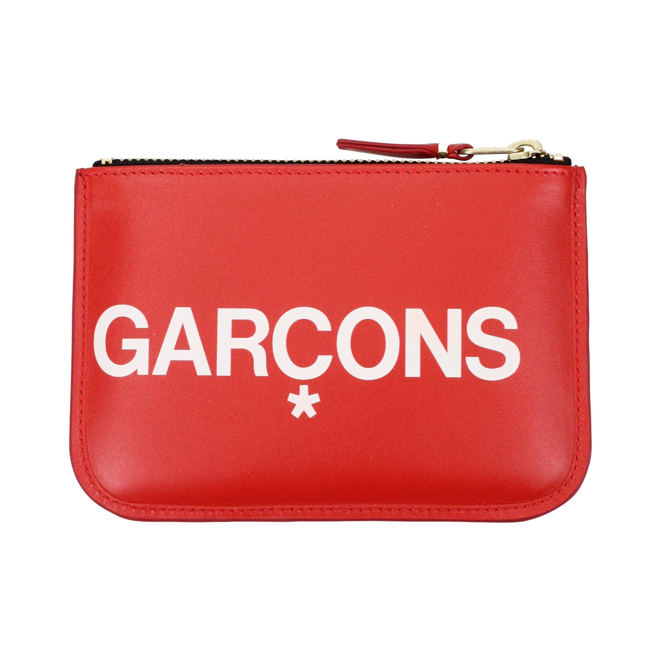 Comme des Garçons Logo-Print Leather Card Case — Red, view 2