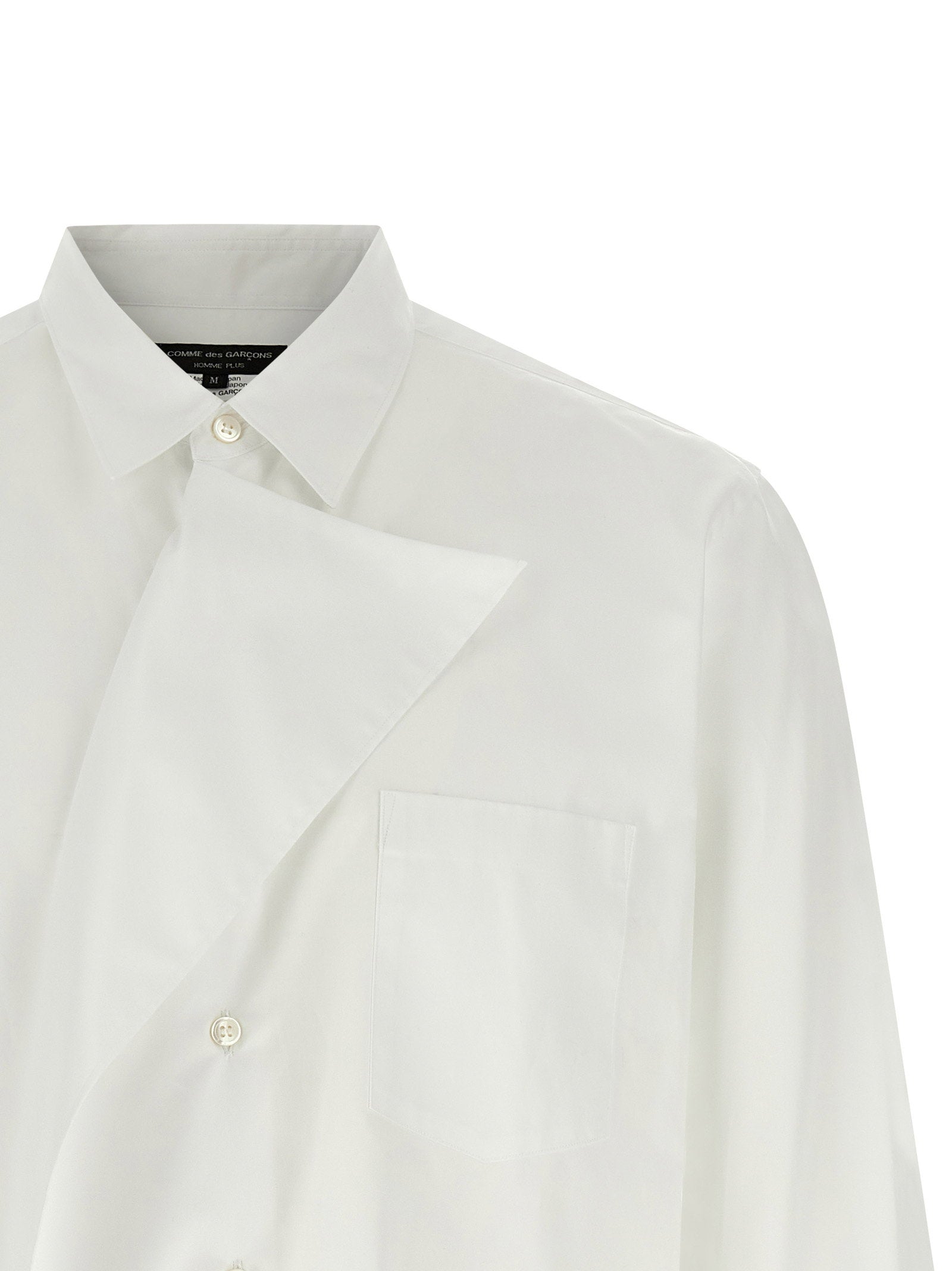 Comme Des Garçons Homme Plus Asymmetric Panel Shirt — White, view 3