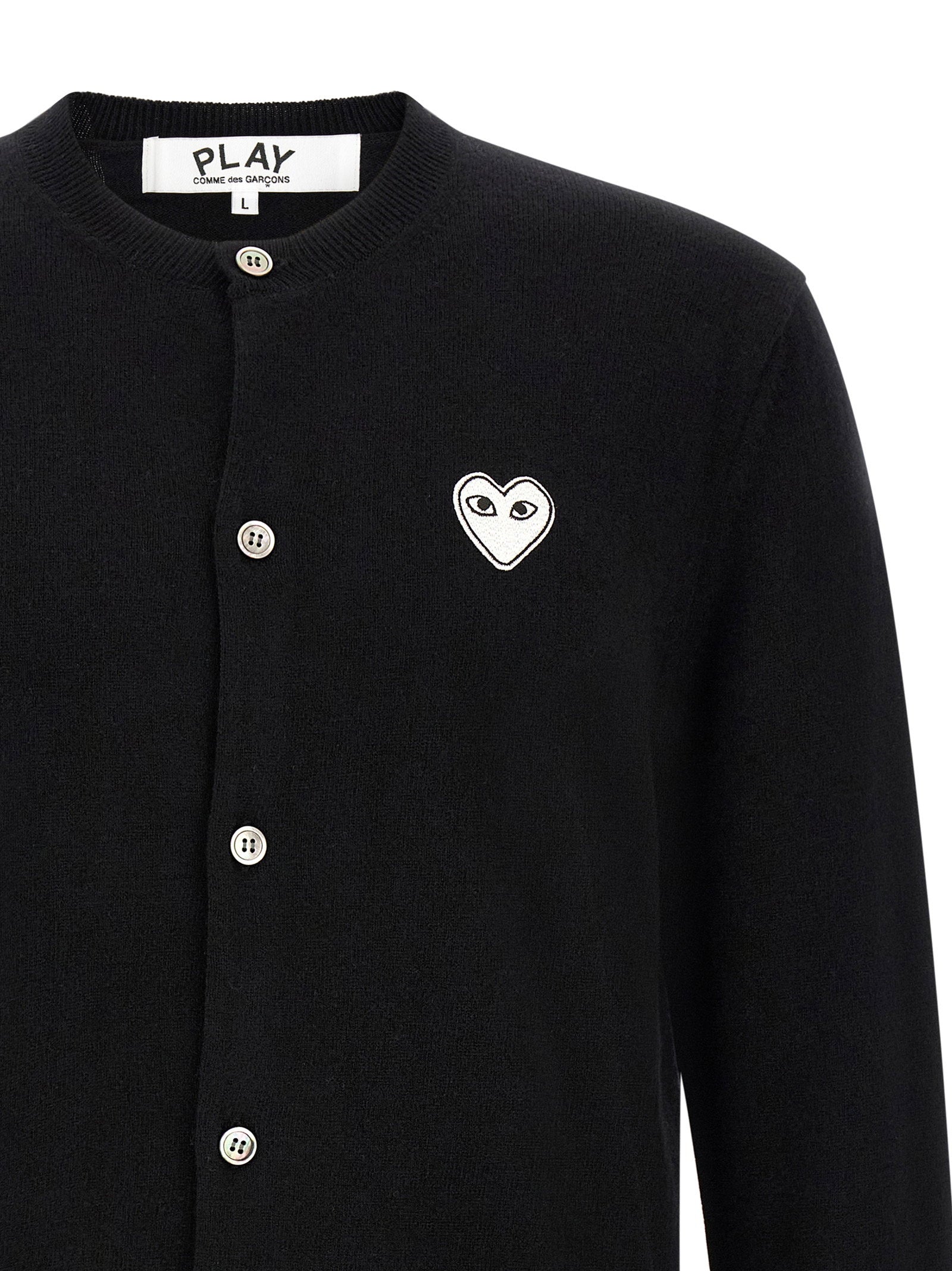 Comme Des Garçons Play Cardigan — Black, view 3