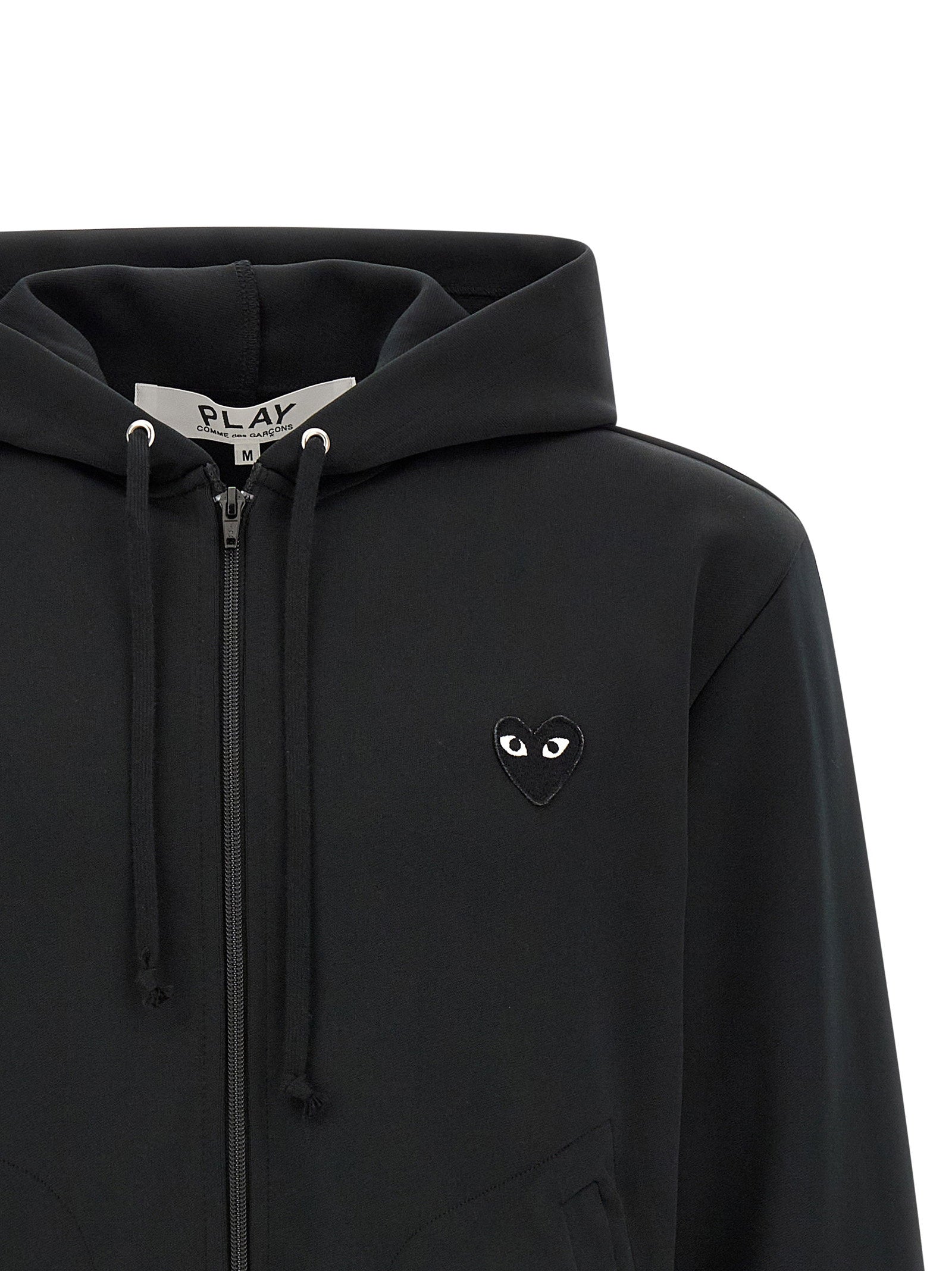 Comme Des Garçons Play Heart-Embroidered Hoodie — Black, view 3