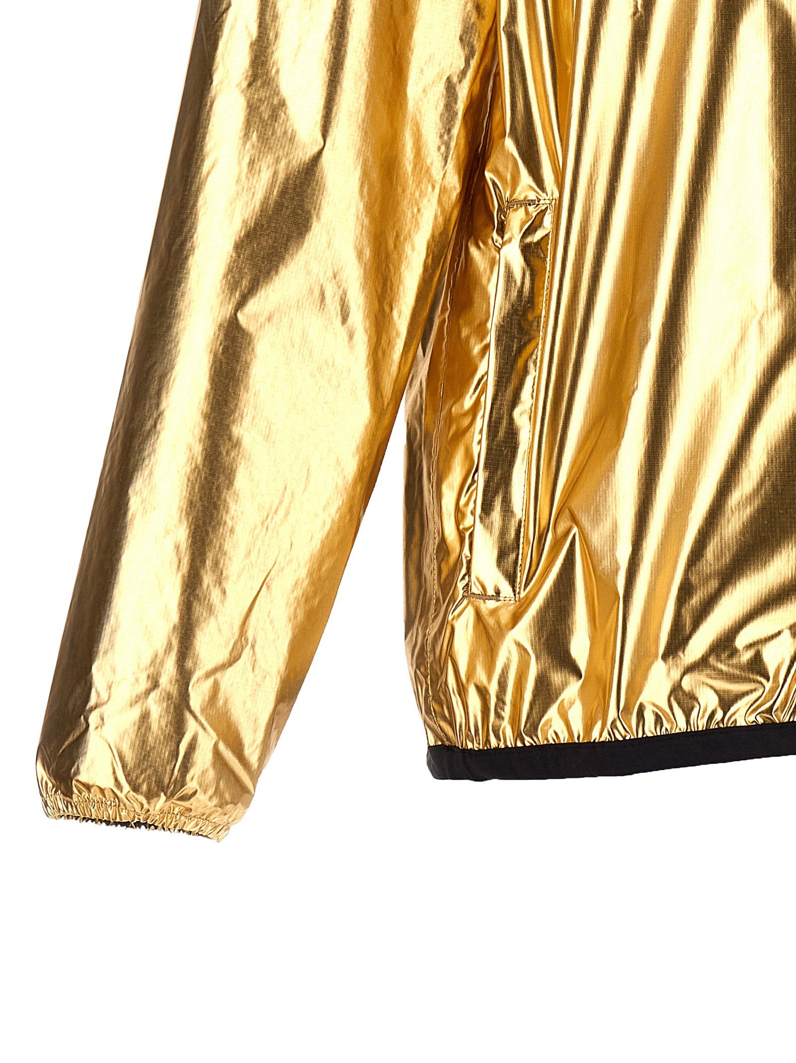 Comme Des Garçons Play Metallic Hooded Waterproof Jacket — Gold, view 4