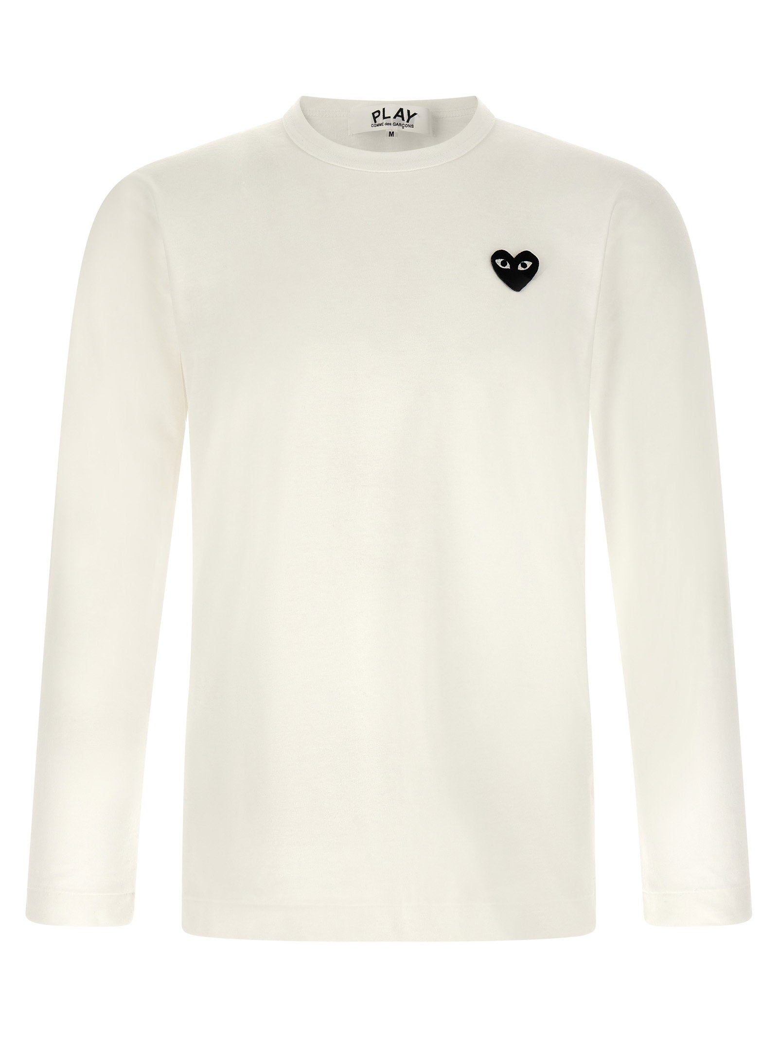 Comme Des Garçons Play Heart-Embroidered Long-Sleeve T-Shirt — Cream by Comme Des Garçons Play