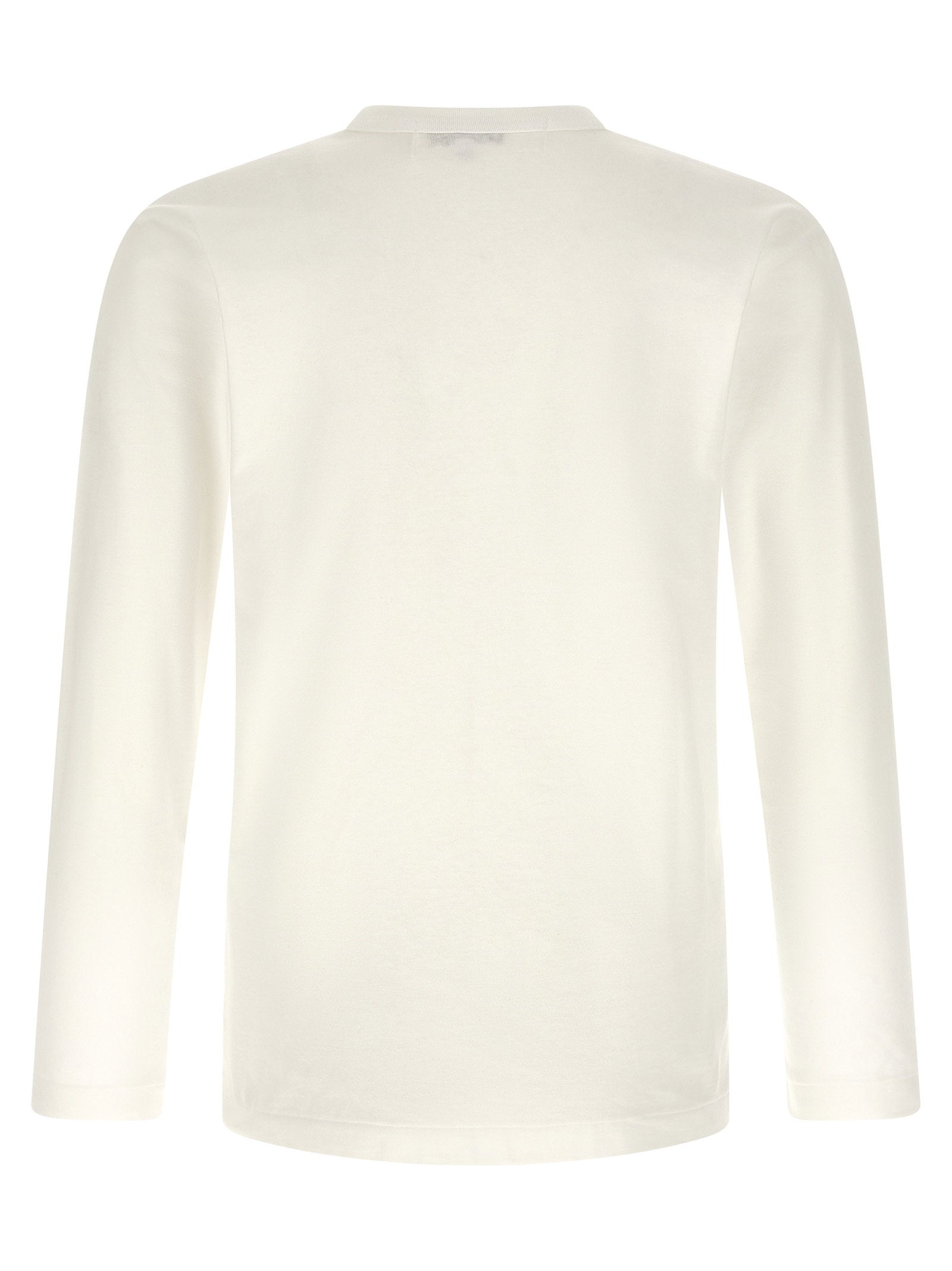 Comme Des Garçons Play Heart-Embroidered Long-Sleeve T-Shirt — Cream, view 2