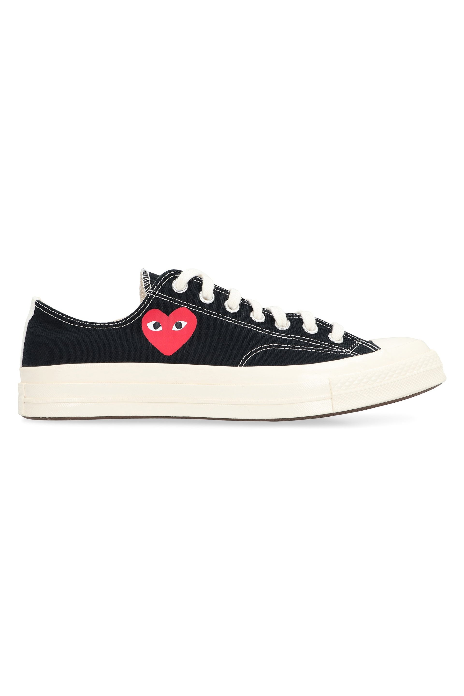 Comme Des GarçOns Play Logo-Embroidered Canvas Sneaker — Black by Comme Des Garçons Play