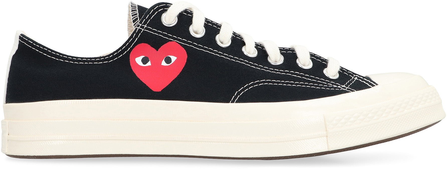 Comme Des GarçOns Play Logo-Embroidered Canvas Sneaker — Black, view 2