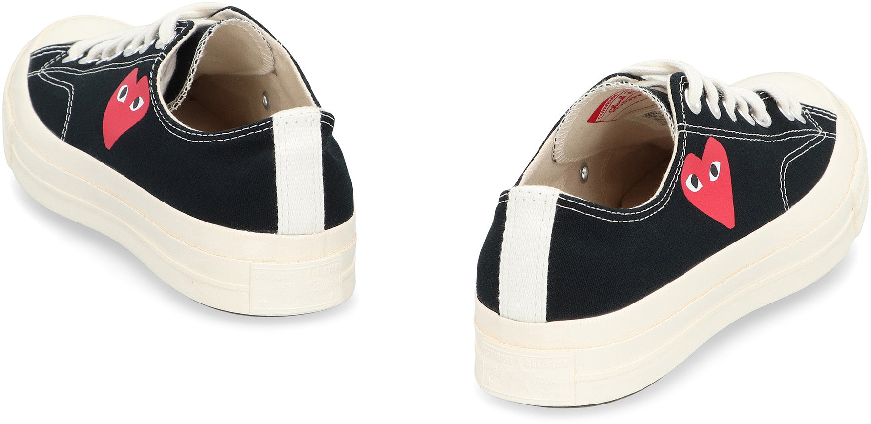 Comme Des GarçOns Play Logo-Embroidered Canvas Sneaker — Black, view 4
