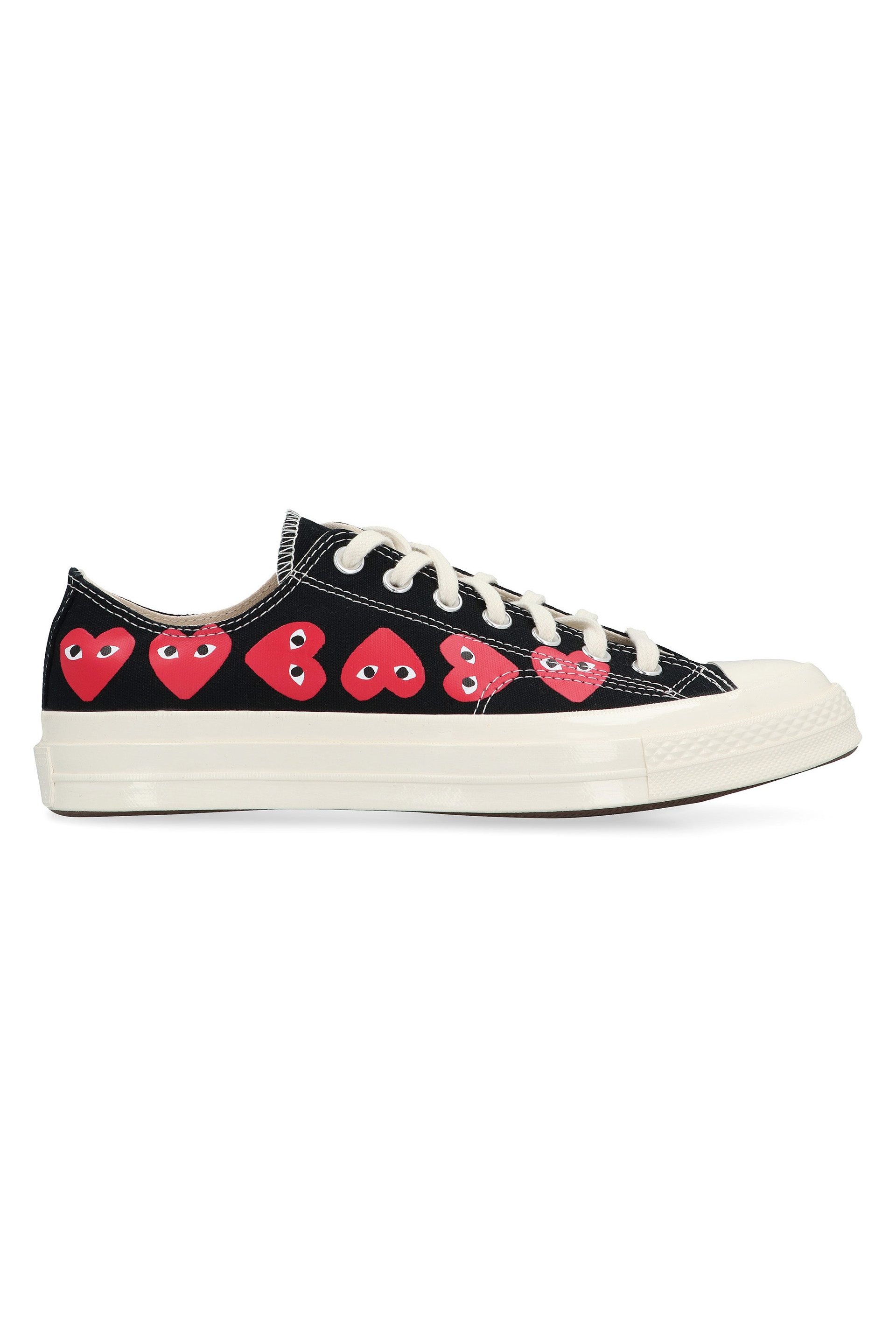 Comme Des GarçOns Play Heart-Embroidered Canvas Sneaker — Black by Comme Des Garçons Play