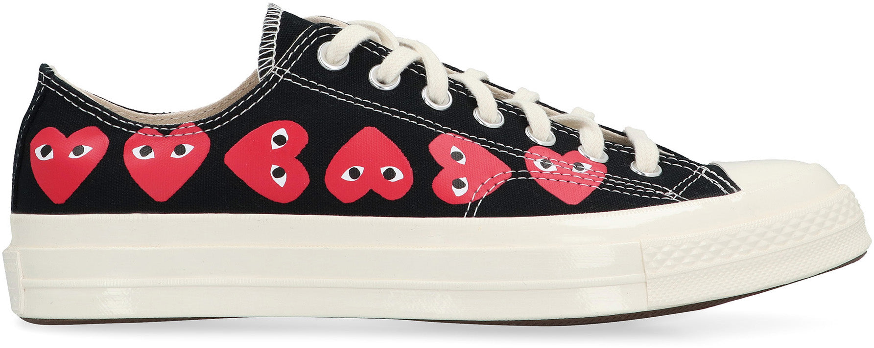Comme Des GarçOns Play Heart-Embroidered Canvas Sneaker — Black, view 2