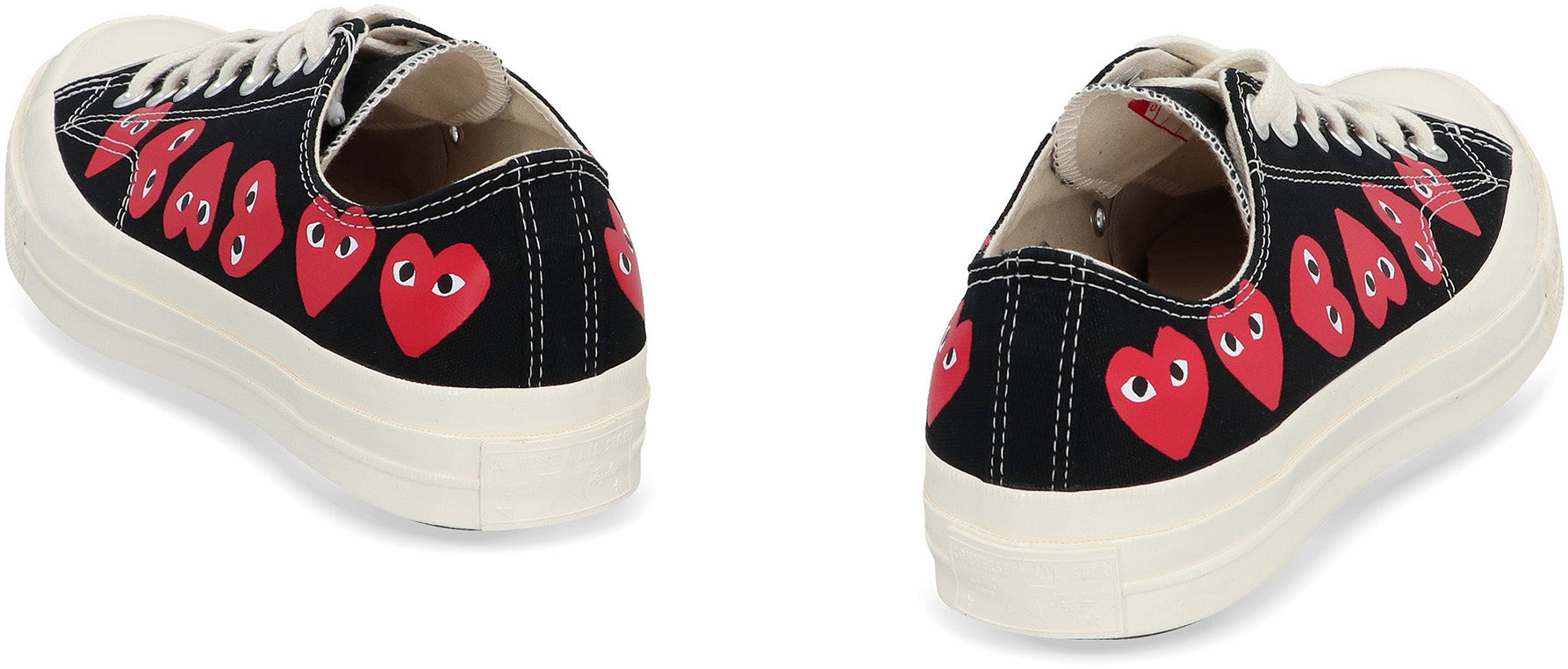 Comme Des GarçOns Play Heart-Embroidered Canvas Sneaker — Black, view 4