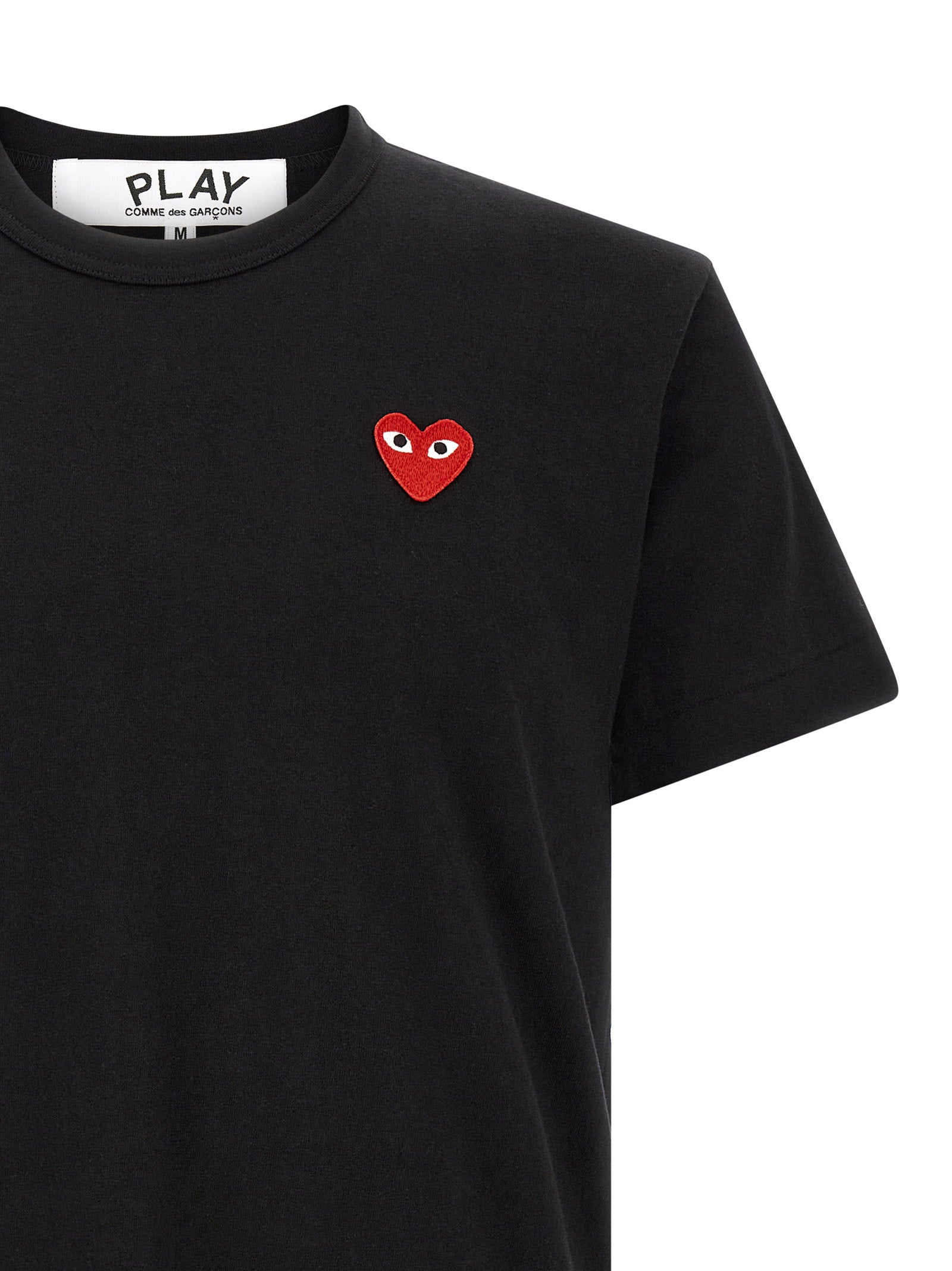 Comme Des Garçons Play Heart-Patch Embroidered T-Shirt — Black, view 3