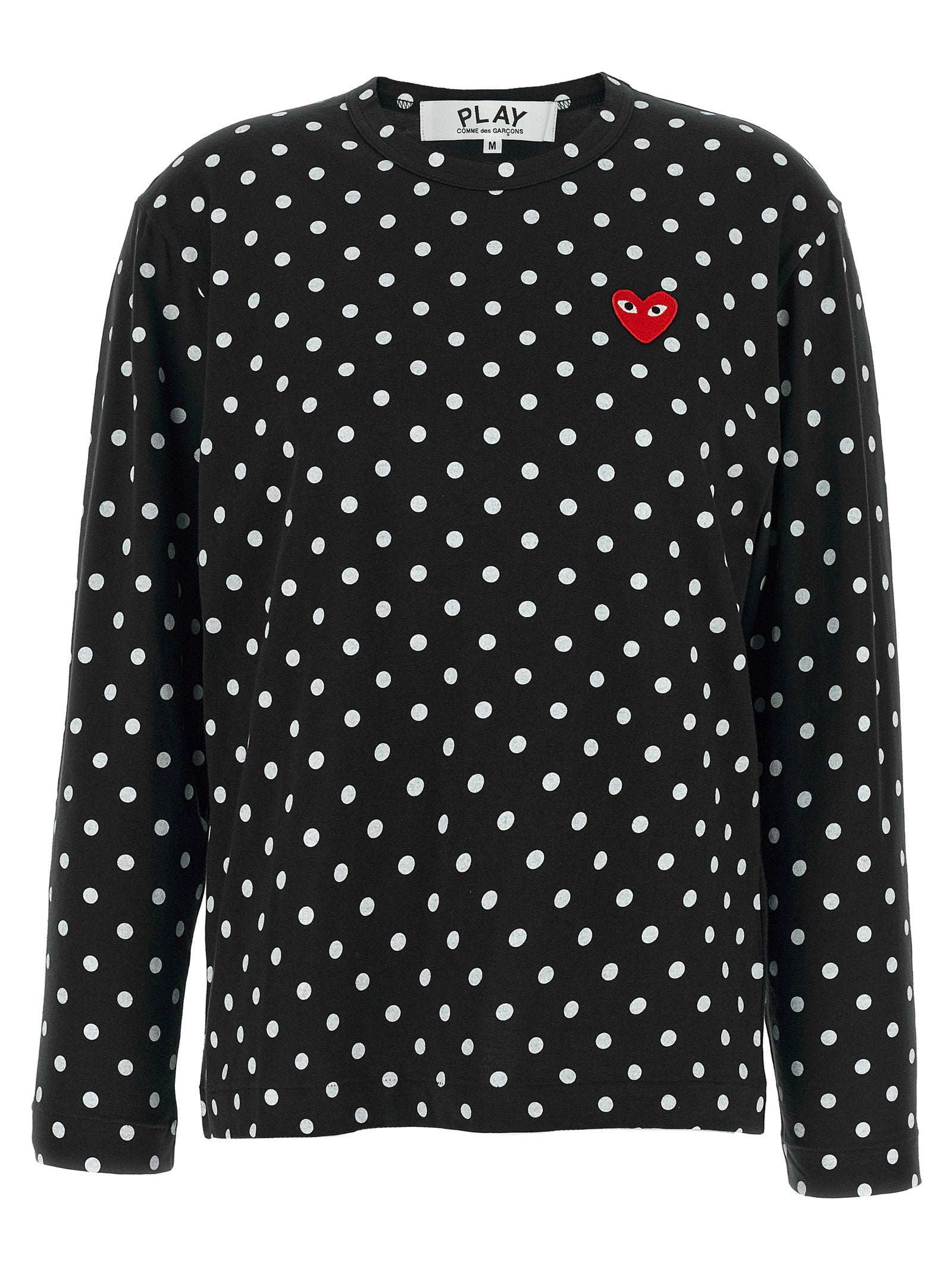 Comme Des Garçons Play Polka-Dot Red Emblem T-shirt — Black by Comme Des Garçons Play